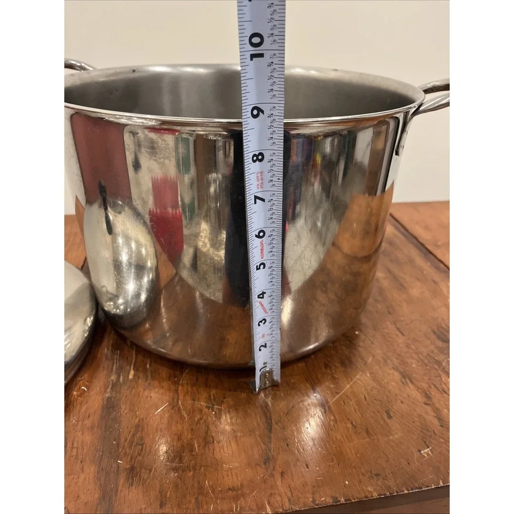 Vintage Farberware Stainless Steel 16 qt Stockpot Aluminum Clad w/ Lid Pot USA